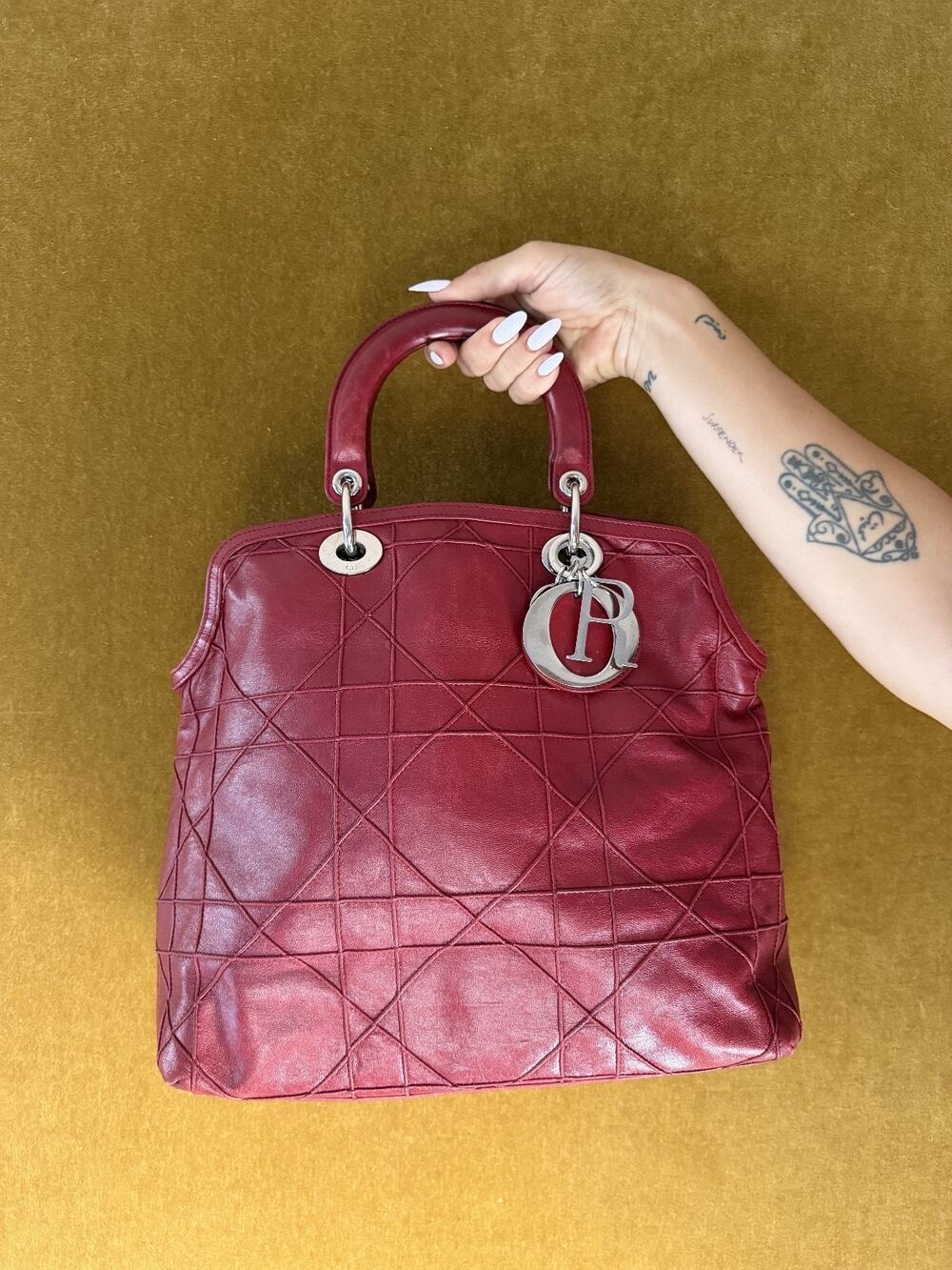 Christian Dior Cannage Granville Medium bag in Leather Lambskin 2 way- 2012